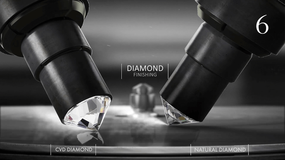 The cutting and polishing process is the same for both.